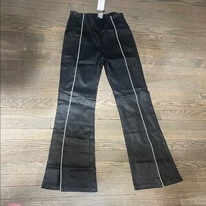 Elegant Black Flare Pants with White Detailing